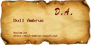 Dull Ambrus névjegykártya